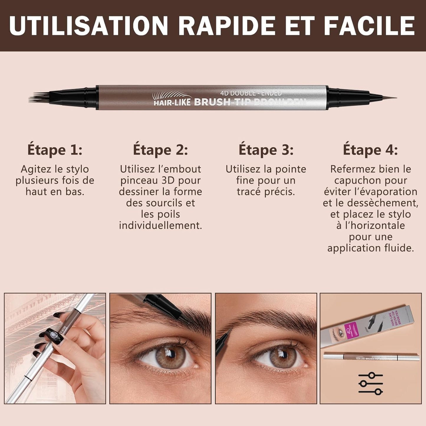 Crayon sourcils 4D - 2 en 1 - Monama™